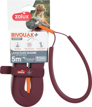 ZOLUX Smycz płaska dla psa silikonowa BIVOUAK - czerwona 10m