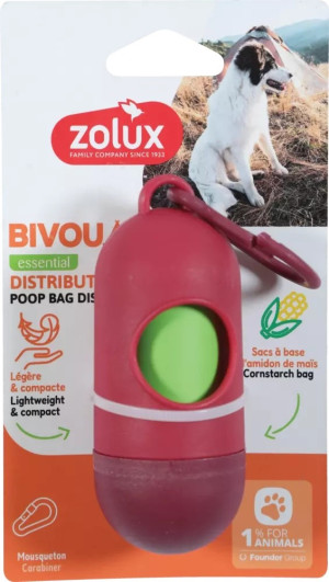 ZOLUX Dozownik worków na odchody BIVOUAK - czerwony
