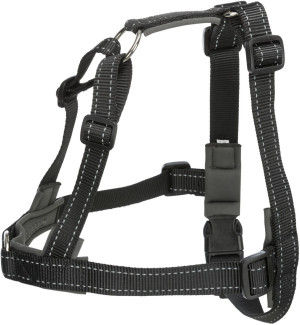 TRIXIE Szelki Lead'n'Walk Soft - Czarne 45cm-70cm / 25mm