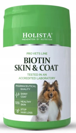 HOLISTA Biotin Skin and Coat na zdrową sierść i skóre dla psa i kota 200g (proszek)
