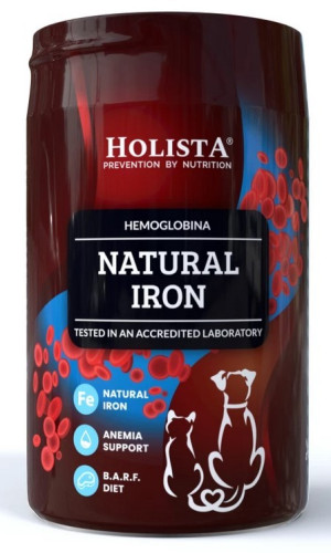 HOLISTA Natural Iron Hemoglobina - naturalne żelazo dla psa i kota (proszek) 180g
