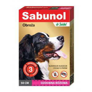 SABUNOL Obroża ozdobna dla psa 50cm różowa