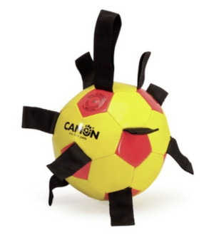 CAMON Dog Toy Piłka Nożna Uchwyty - Żółto-Czerwona