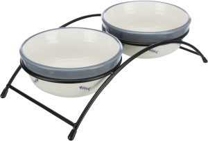 TRIXIE Miski ceramiczne na stojaku 2x 0,25L