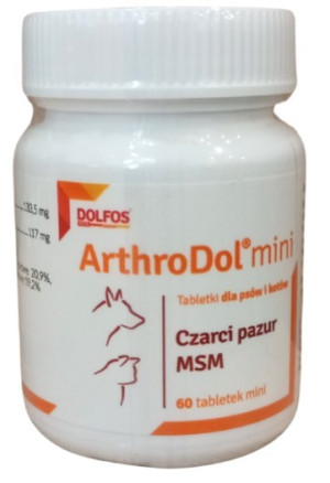 DOLFOS Arthrodol MINI - preparat przeciwbólowy i przeciwzapalny dla psów i kotów - 60 tabletek