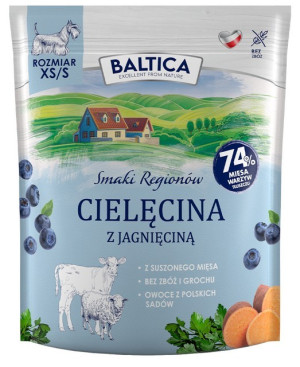 BALTICA SMAKI REGIONÓW Cielęcina z jagnięciną dla małych psów 9 kg