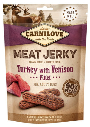 CARNILOVE JERKY Turkey with Venison Fillet 100g
