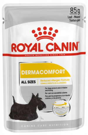 ROYAL CANIN CCN Dermacomfort karma mokra - pasztet dla psów dorosłych o wrażliwej skórze, skłonnej do podrażnień 85g