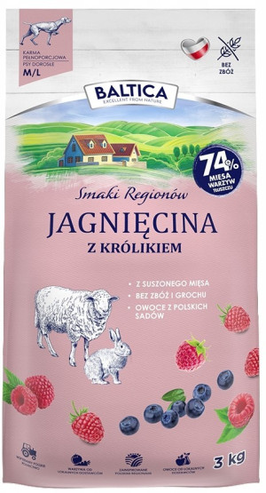 BALTICA SMAKI REGIONÓW Jagnięcina z królikiem M/L 3 kg
