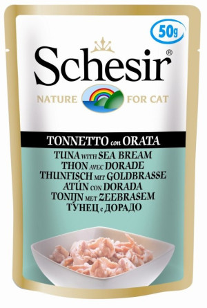 SCHESIR CAT Tuna with sea breem in jelly 50g (saszetka)