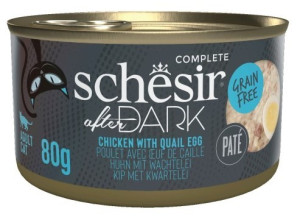 SCHESIR CAT After Dark Chicken with quail egg pate 80g (puszka)