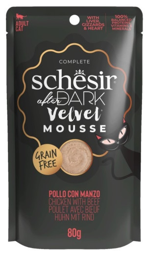 SCHESIR CAT After Dark Velvet Mousse Chicken with Beef  80g (saszetka)