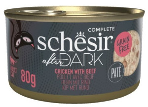 SCHESIR CAT After Dark Chicken with beef  in broth 80g (puszka)