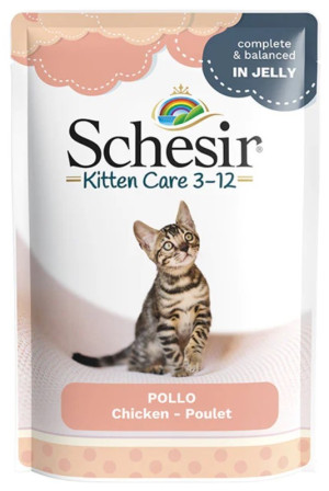 SCHESIR CAT Kitten Care 3-12 Chicken in jelly 85g (saszetka)