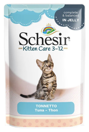 SCHESIR CAT Kitten Care 3-12 Tuna in jelly 85g (saszetka)