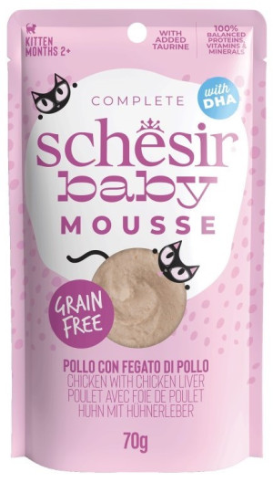 SCHESIR CAT Baby Mousse Chicken with chicken liver 70g (saszetka)