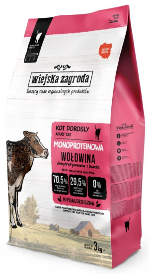 WIEJSKA ZAGRODA KOT Monobiałkowa Wołowina 3 kg