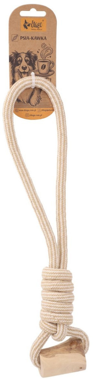 DINGO Gryzak z drewna kawowego na sznurze LASSO 39 cm