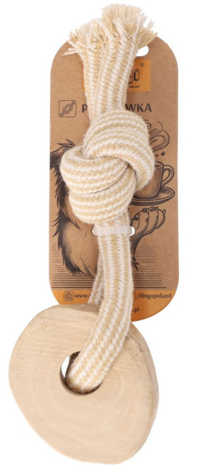 DINGO Gryzak z drewna kawowego na sznurze RING 15 cm