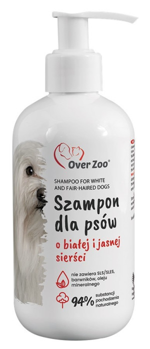 OVER ZOO Szampon dla psów o białej i jasnej sierści 250 ml