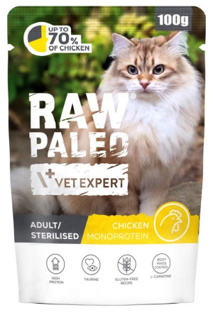 RAW PALEO Adult Sterilised Cat Chicken 100g