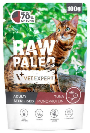 RAW PALEO Adult Sterilised Cat Tuna 100g