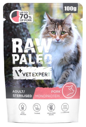 RAW PALEO Adult Sterilised Cat Pork 100g