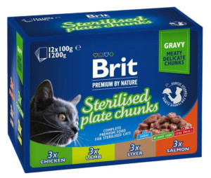 BRIT Pouches Cat Sterilised Plate (12x 100g)
