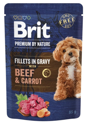 BRIT PREMIUM BY NATURE Pouch Gravy Fillets Beef and Carrot 85g