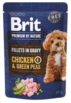 BRIT PREMIUM BY NATURE Pouch Gravy Fillets Chicken and Green Peas 85g