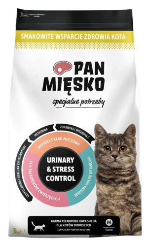 PAN MIĘSKO Specjalne potrzeby dla kota Urinary and Stress Control rozm. M 3 kg