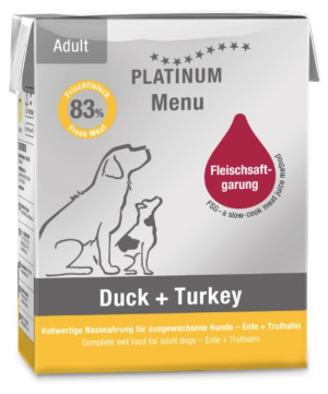 PLATINUM Menu Adult Duck-Turkey 375g