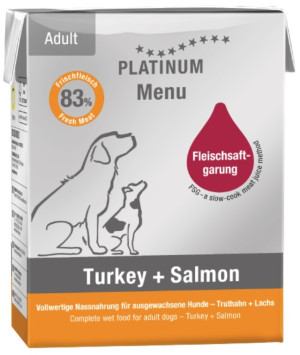 PLATINUM Menu Adult Turkey and Salmon 375g