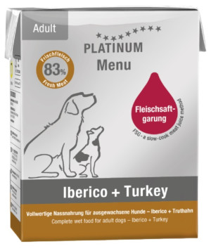 PLATINUM Menu Adult Iberico and Turkey 375g