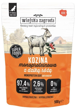 WIEJSKA ZAGRODA PIES Monobiałkowa Kozina 500g (saszetka)
