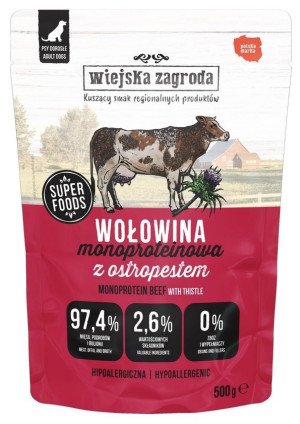 WIEJSKA ZAGRODA PIES Monobiałkowa Wołowina 500g (saszetka)