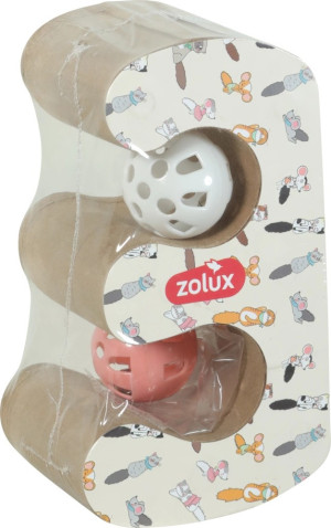 ZOLUX Drapka dla kota składana CHATOUILLE podwójna z piłkami i kocimiętką 17,5 x 17,5 x 17,5 cm