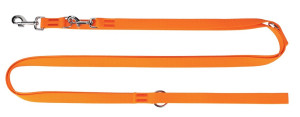 DINGO Smycz przedłużana z taśmy polipropylenowej (2,5 x 200-400 cm) - pomarańczowa