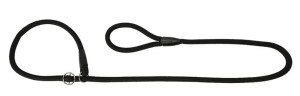 DINGO Smycz zaciskowa z linki Snake z regulowaną obrożą (1,2 cm x dł. 170 cm) - czarny