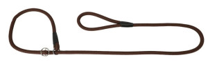 DINGO Smycz zaciskowa z linki Snake z regulowaną obrożą (1,2 cm x dł. 170 cm) - brązowy