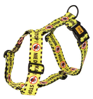 DINGO Szelki dwupaskowe Guard City - Nie Dotykaj S 24 - 45 cm