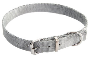 DINGO Obroża z metalowym zapięciem - szara 2cm x 50cm