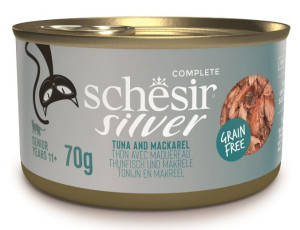 SCHESIR CAT Senior Silver Tuna and mackerel in broth 70g (puszka)