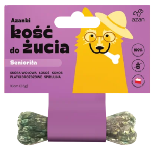 AZANKI Kość do żucia - Seniorita dla seniorów z łososiem, kokosem i spiruliną 10cm