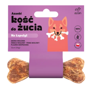 AZANKI Kość do żucia - Na Łapetyt ze żwaczem dla niejadków S/M 12cm