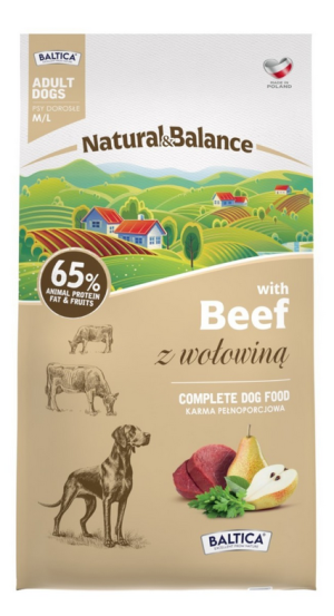 BALTICA Natural and Balance - z Wołowiną dla dużych i średnich psów 3 kg