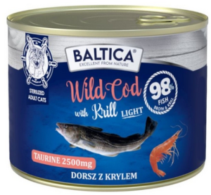 BALTICA EXCELLENT Kot dorosły Wild Cod with Krill Light - Dorsz z Krylem 185g