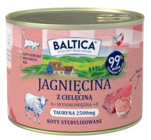 BALTICA PRZYSMAKI REGIONÓW Kot dorosły Jagnięcina z cielęciną 185g