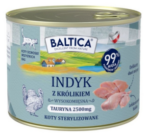 BALTICA PRZYSMAKI REGIONÓW Kot dorosły Indyk z królikiem 185g