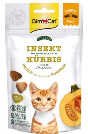 GIMCAT Crunchy Snack Insekty i Dynia 50g